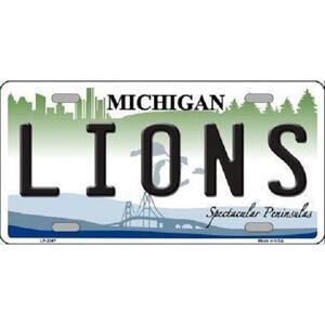 NFL Detroit Lions License Plate Super Bowl New Michigan Retro Auto Sign Metal